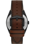 Fossil Everett Brown Leather Strap Black Dial Automatic Watch for Gents - ME3207