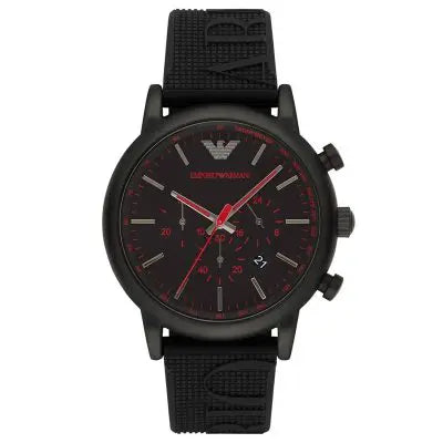 Emporio Armani Men’s Quartz Black Silicone Strap Black Dial 46mm Watch AR11024