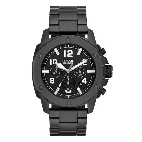 Fossil Men’s Quartz Black Stainless Steel Black Dial 45mm Watch FS4927