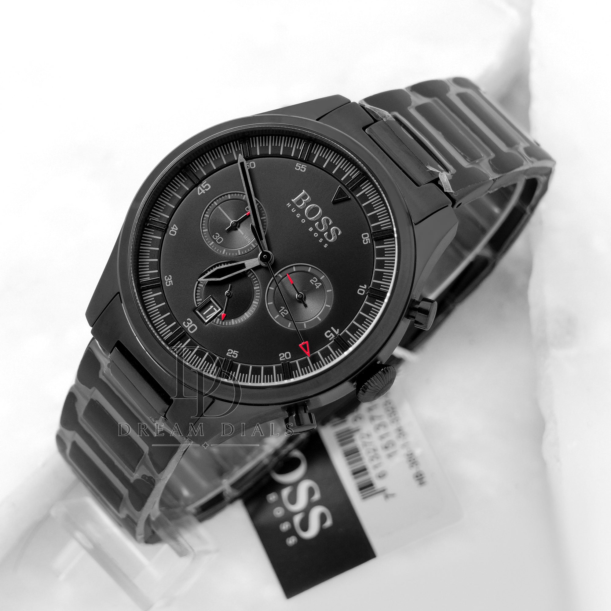 HUGO BOSS Pioneer Black Stainless Steel Black Dial Chronograph Quartz Watch for Gents - 1513714
