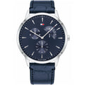Tommy Hilfiger Watch For Blue Dial Blue Leather Strap Watch For Men 1710387