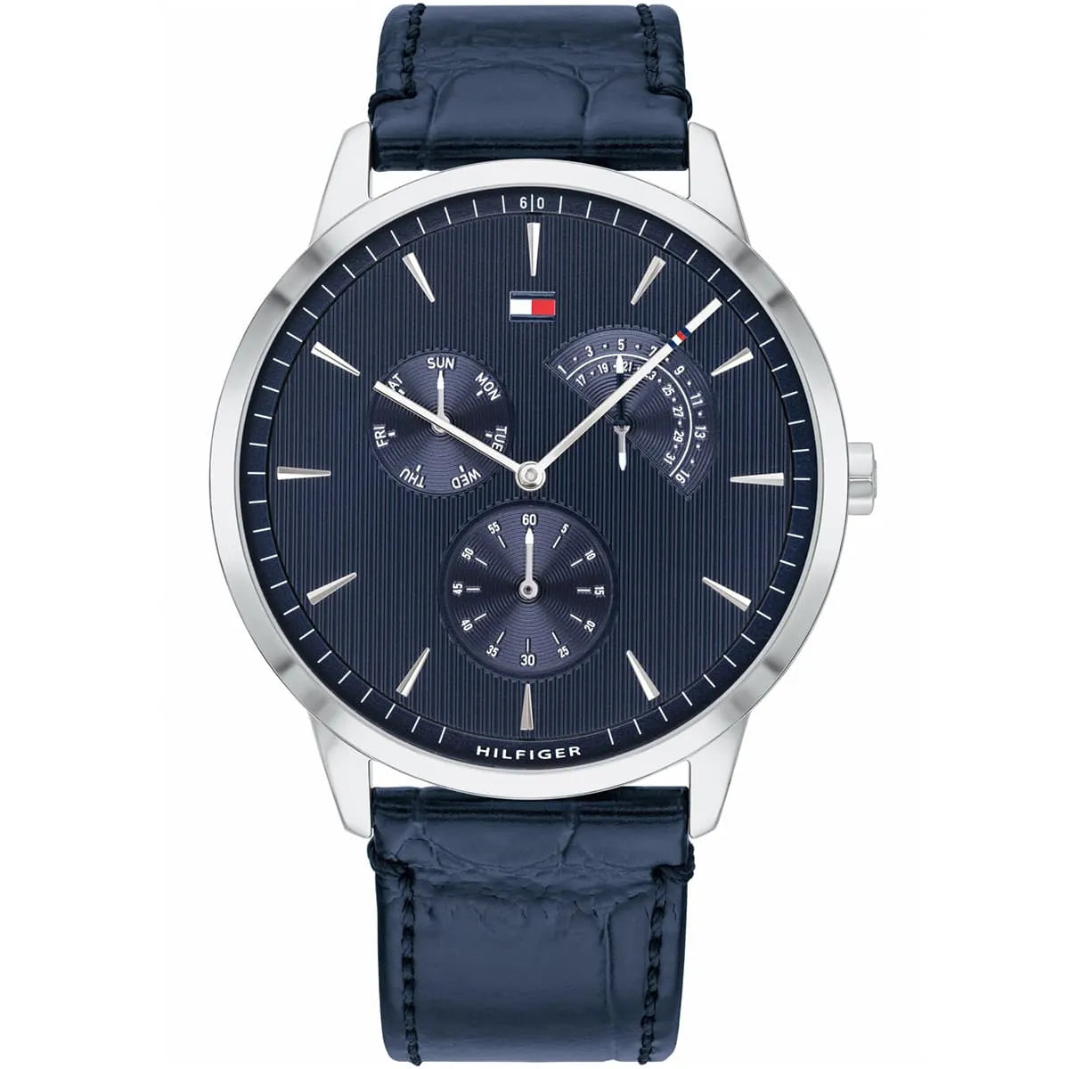 Tommy Hilfiger Watch For Blue Dial Blue Leather Strap Watch For Men 1710387