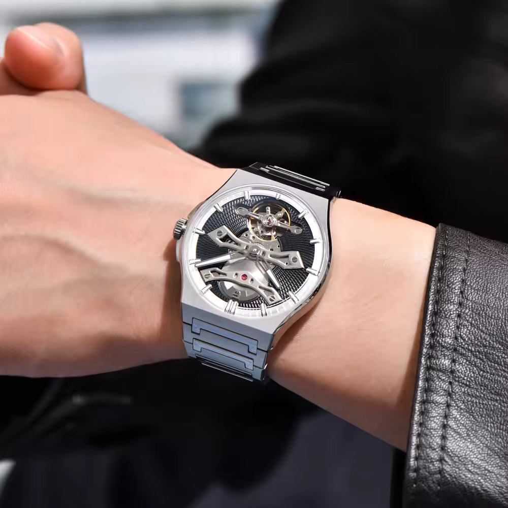 Pagani Design Skeleton Automatic Men's Watch Ys028- Black
