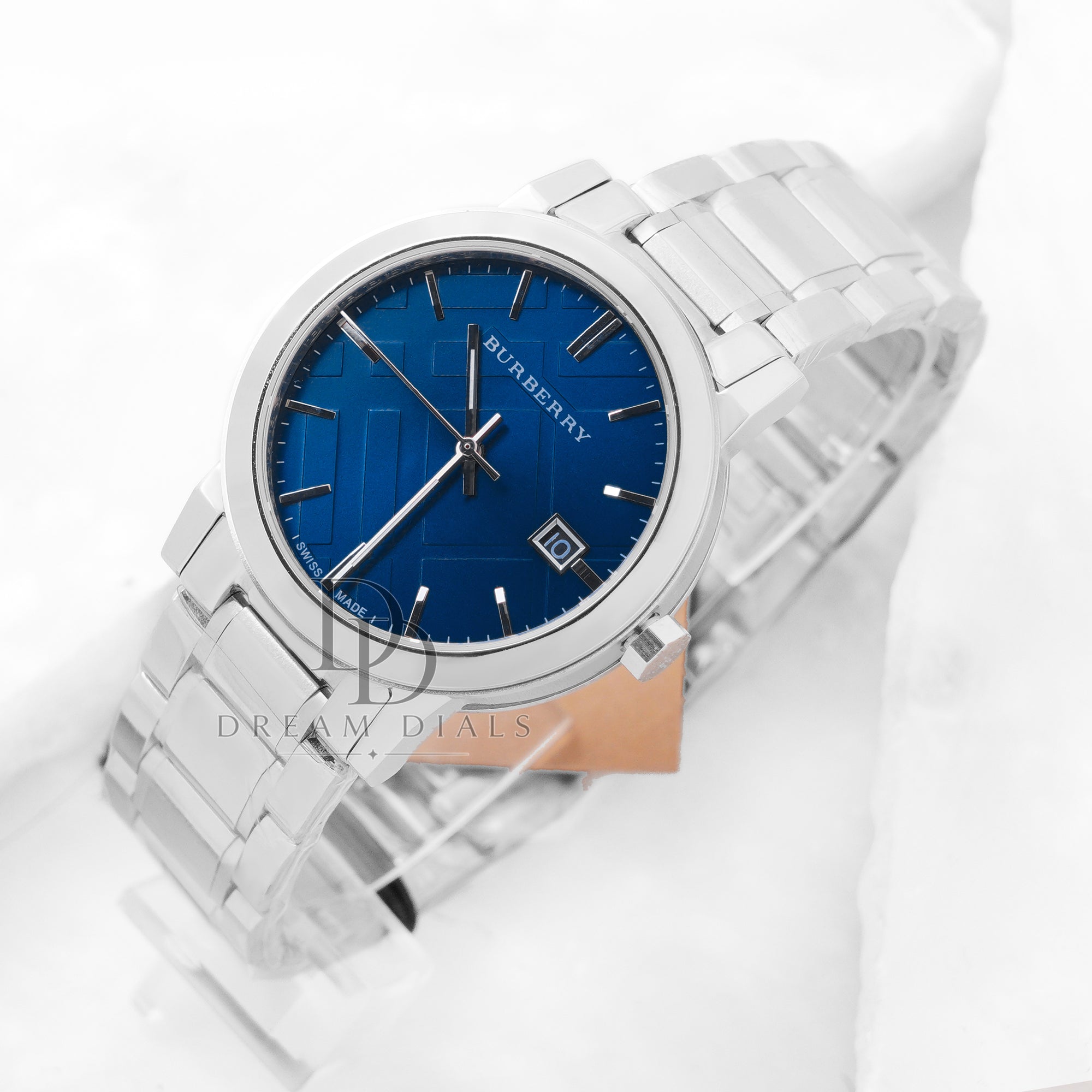 Burberry Silver Stainless Steel Blue Dial Quartz Watch for Gents - BU9031
