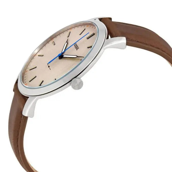 Fossil Men’s Quartz Brown Leather Strap Off White Dial 44mm Watch FS5306