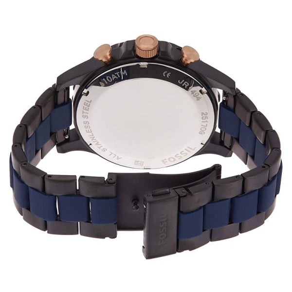 Fossil Men’s Quartz Two-tone Stainless Steel Blue Dial 50mm Watch JR1494