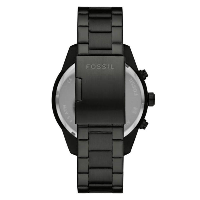 Fossil Men’s Quartz Black Stainless Steel Burgundy Dial 50mm Watch BQ2803