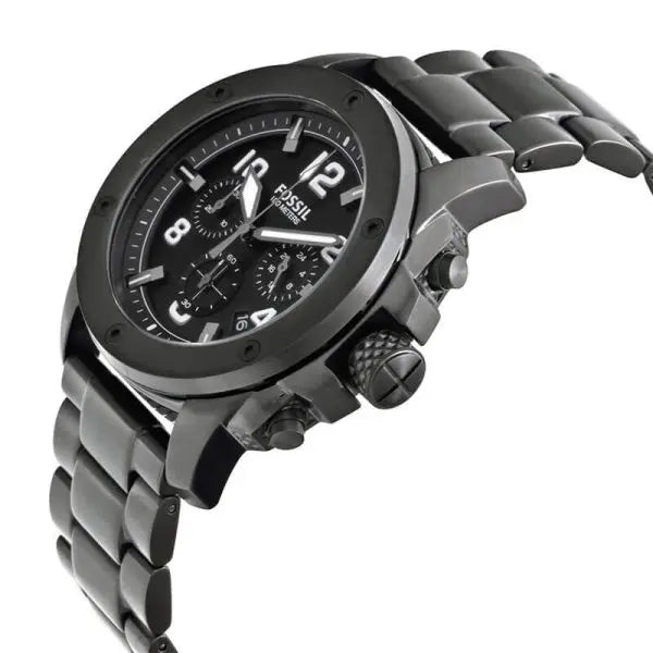 Fossil Men’s Quartz Black Stainless Steel Black Dial 45mm Watch FS4927