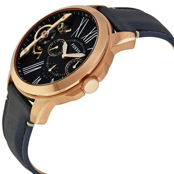 Fossil Men’s Mechanical Blue Leather Strap Blue Dial 44mm Watch ME1162