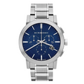 Burberry Silver Stainless Steel Blue Dial Chronograph Quartz Watch for Gents - BU9363