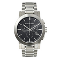 Burberry Silver Stainless Steel Black Dial Chronograph Quartz Watch for Gents - BU9351