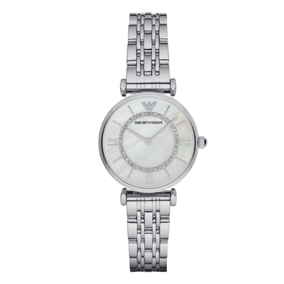 EMPORIO ARMANI Silver Dial Silver Stainless Watch For Ladies - AR1908