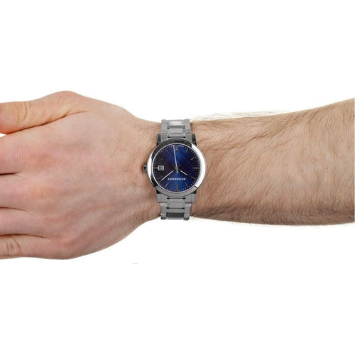 Burberry  Silver Stainless Steel Blue Dial Quartz Watch for Gents - BU9031