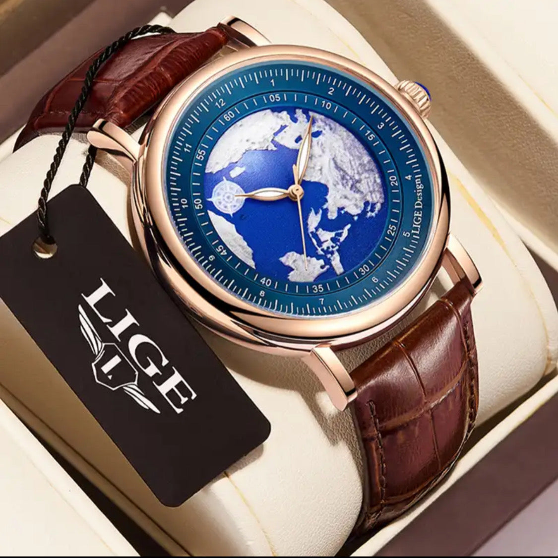 Planet Earth Dial Luxury Watch