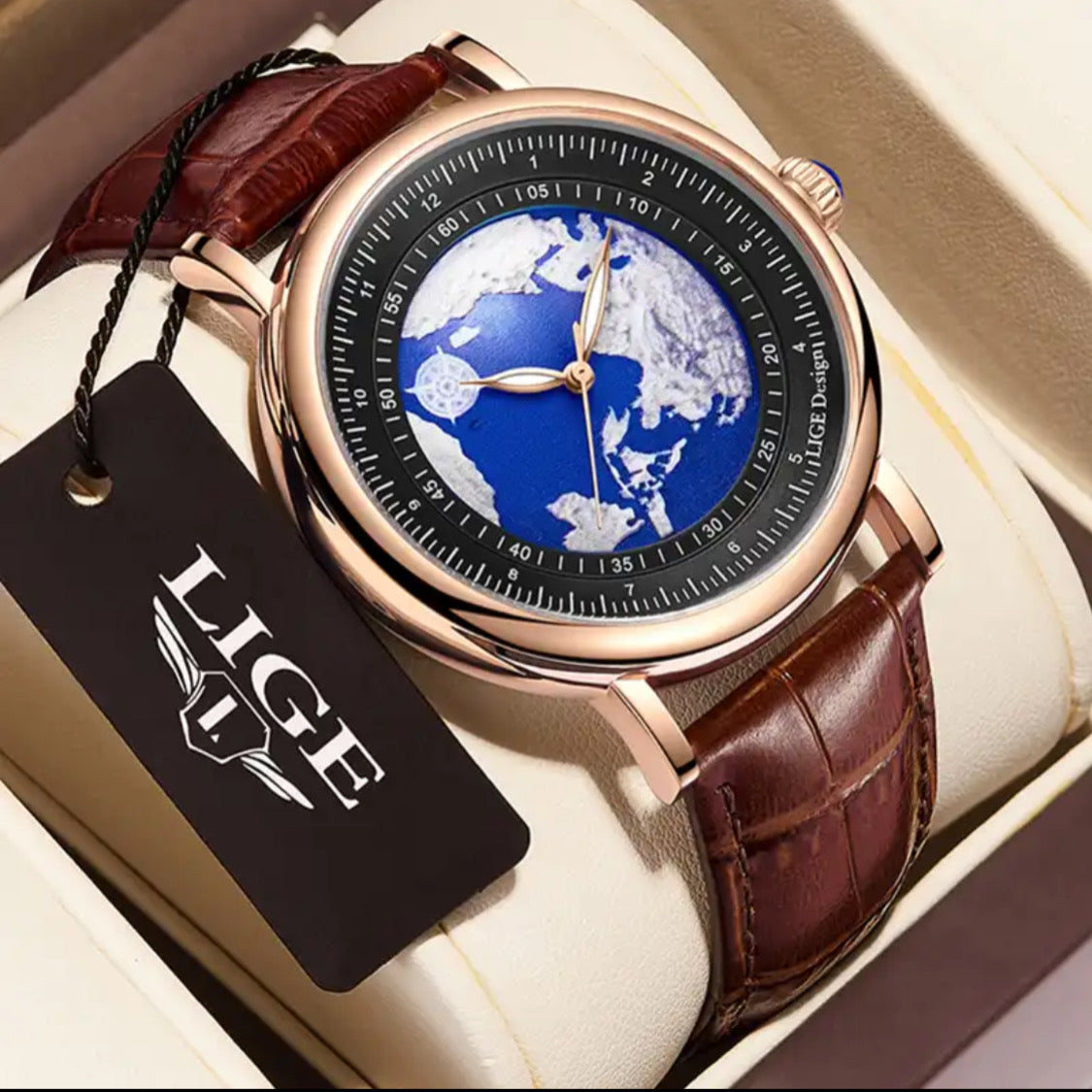 Planet Earth Dial Luxury Watch