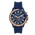 Fossil Bannon Multifunction Blue Silicone Strap Blue Dial Chronograph Quartz Watch for Gents - BQ2498
