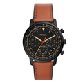 Fossil Goodwin Luggage Leather Strap Black Dial Chronograph Quartz Watch for Gents - FS5501