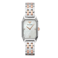 EMPORIO ARMANI Gioia Two-Tone Stainless Steel White Dial Quartz Watch for Ladies - AR11146