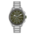 HUGO BOSS Volane Silver Stainless Steel Green Dial Chronograph Quartz Watch for Gents - 1513951