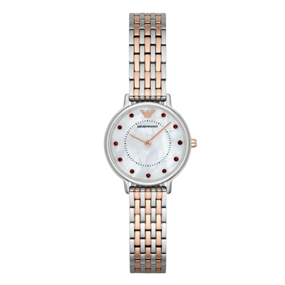 Emporio Armani Dress Two-tone Stainless Steel Mother Of Pearl Dial Quartz Watch for Ladies - AR2515