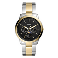 Fossil Moonphase Two-Tone Stainless Steel Black Dial Quartz Watch for Gents - FS5906