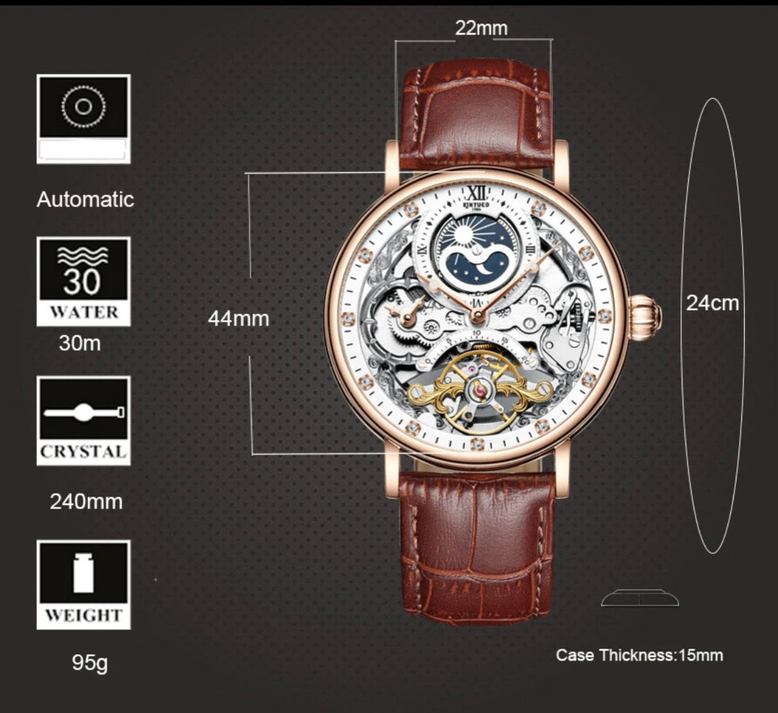 Moonphase Automatic Mechanical Skeleton Dial