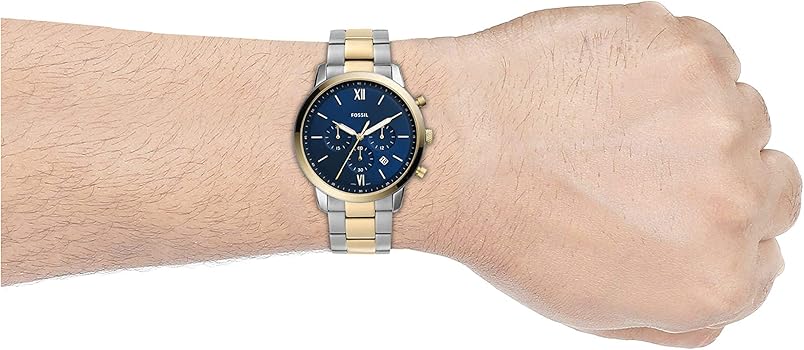 Fossil Neutra Two-tone Blue Dial Chronograph Watch for Gents - FS5706