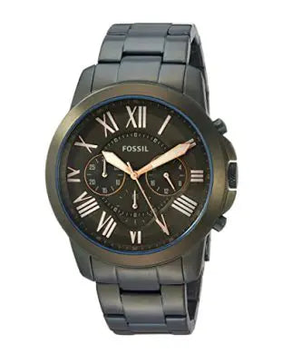 Fossil Men’s Quartz Black Stainless Steel Dark Brown Dial 44mm Watch FS5375