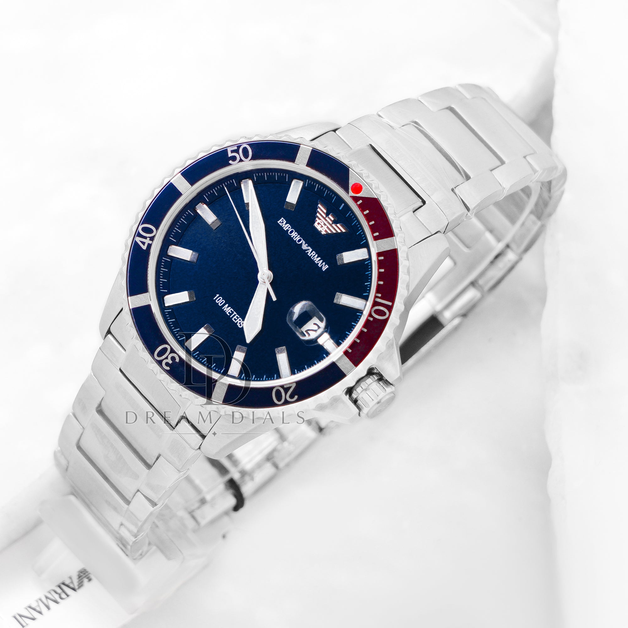 Emporio Armani Men’s Quartz Stainless Steel Blue Dial 42mm Watch AR11339