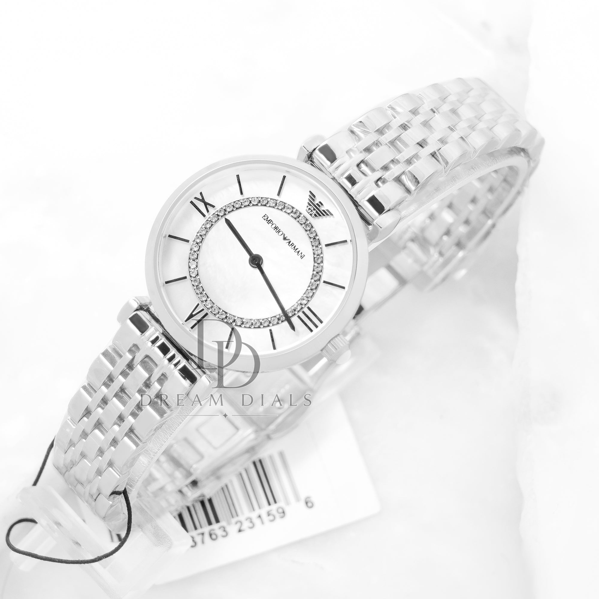 EMPORIO ARMANI Silver Dial Silver Stainless Watch For Ladies - AR1908
