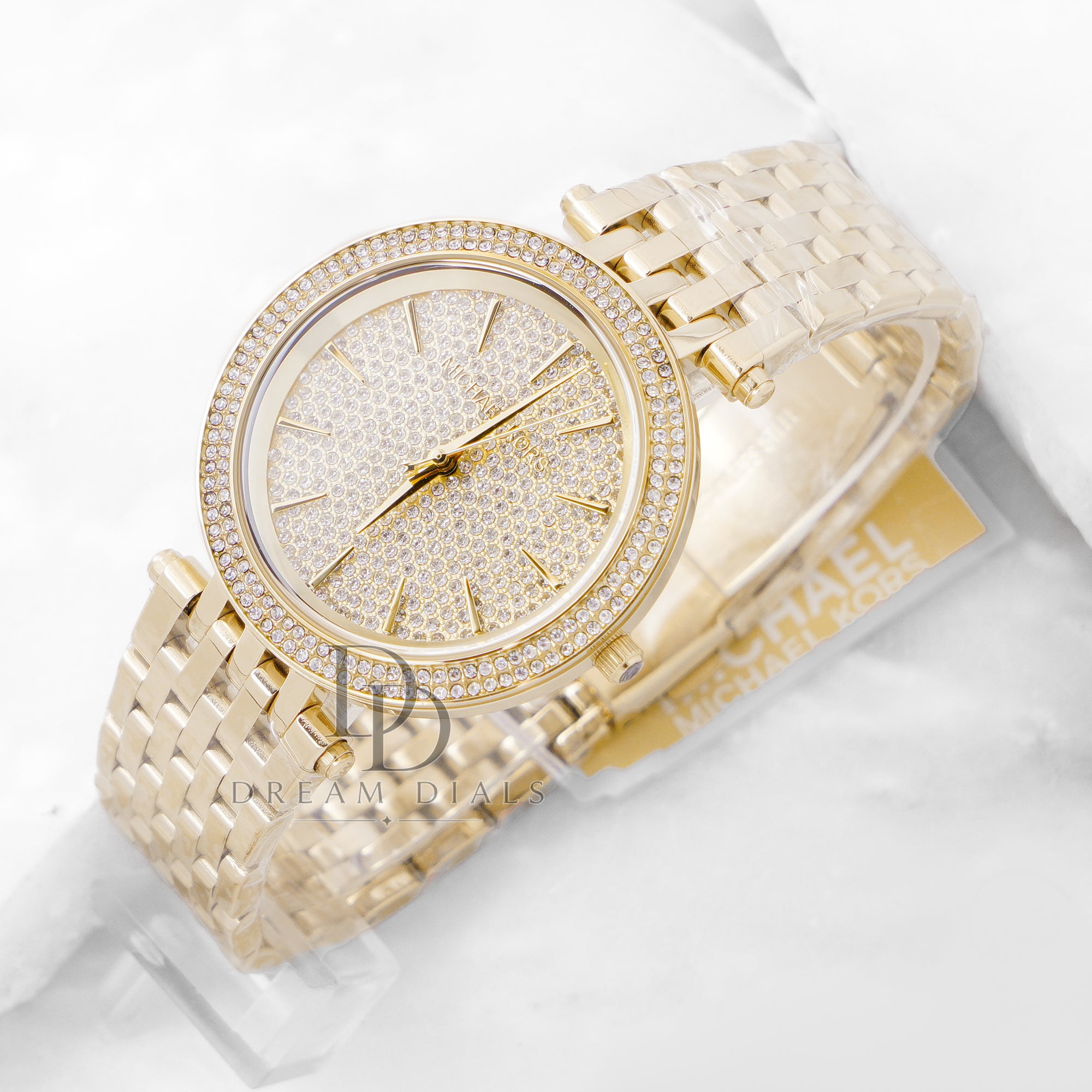 Michael Kors Darci Women’s Quartz Stainless Steel Gold Dial 39mm Watch MK3438