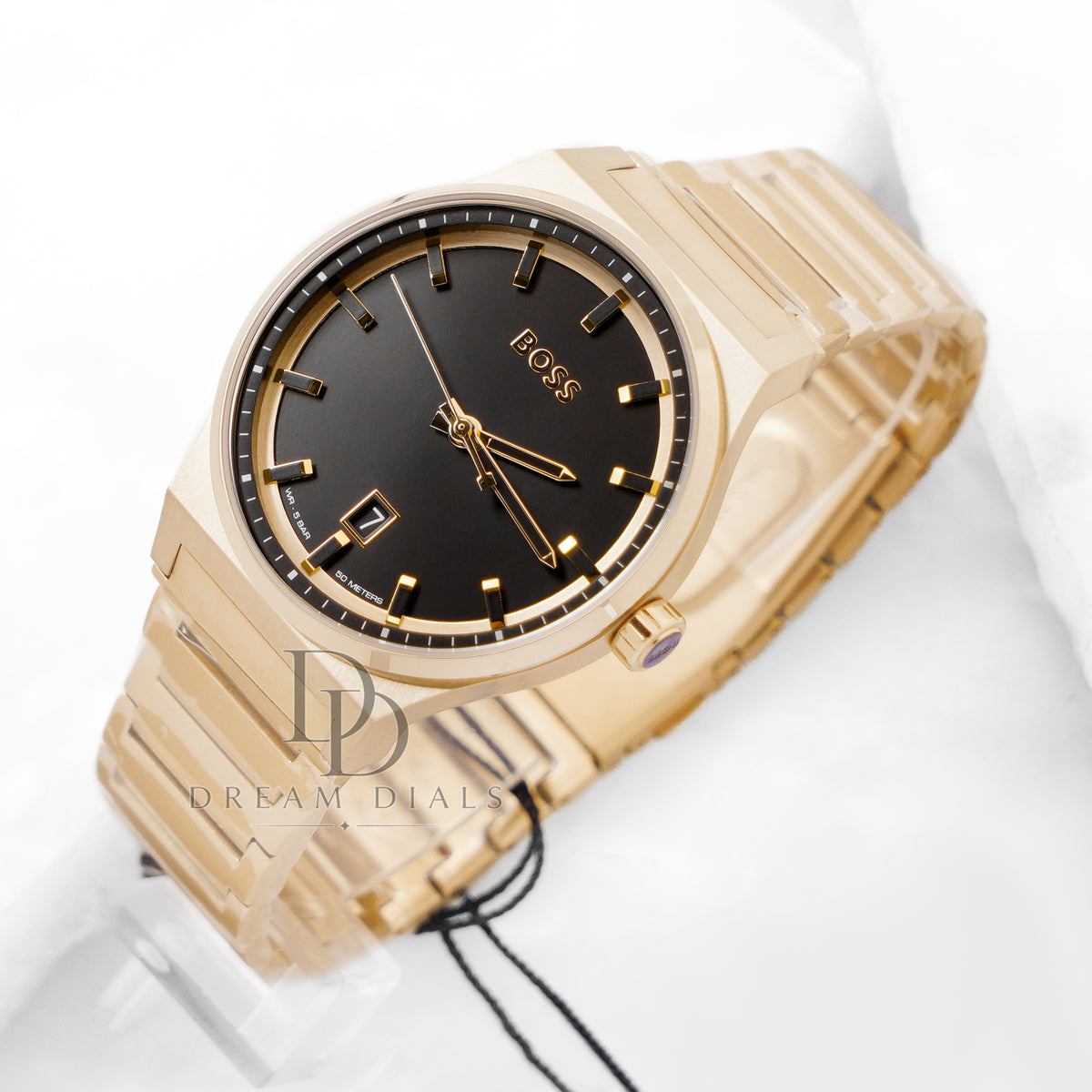 Hugo Boss Men’s Quartz Gold Stainless Steel Black Dial 41mm Watch 1514077