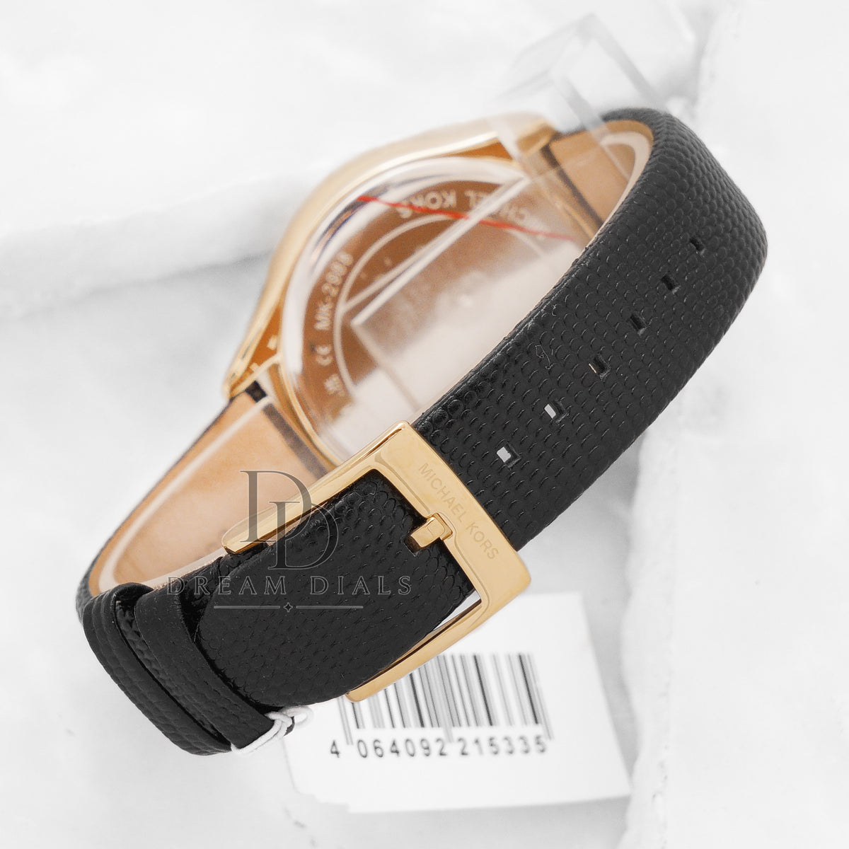 Michael Kors Women’s Quartz Black Leather Strap White Dial 38mm Watch MK2988