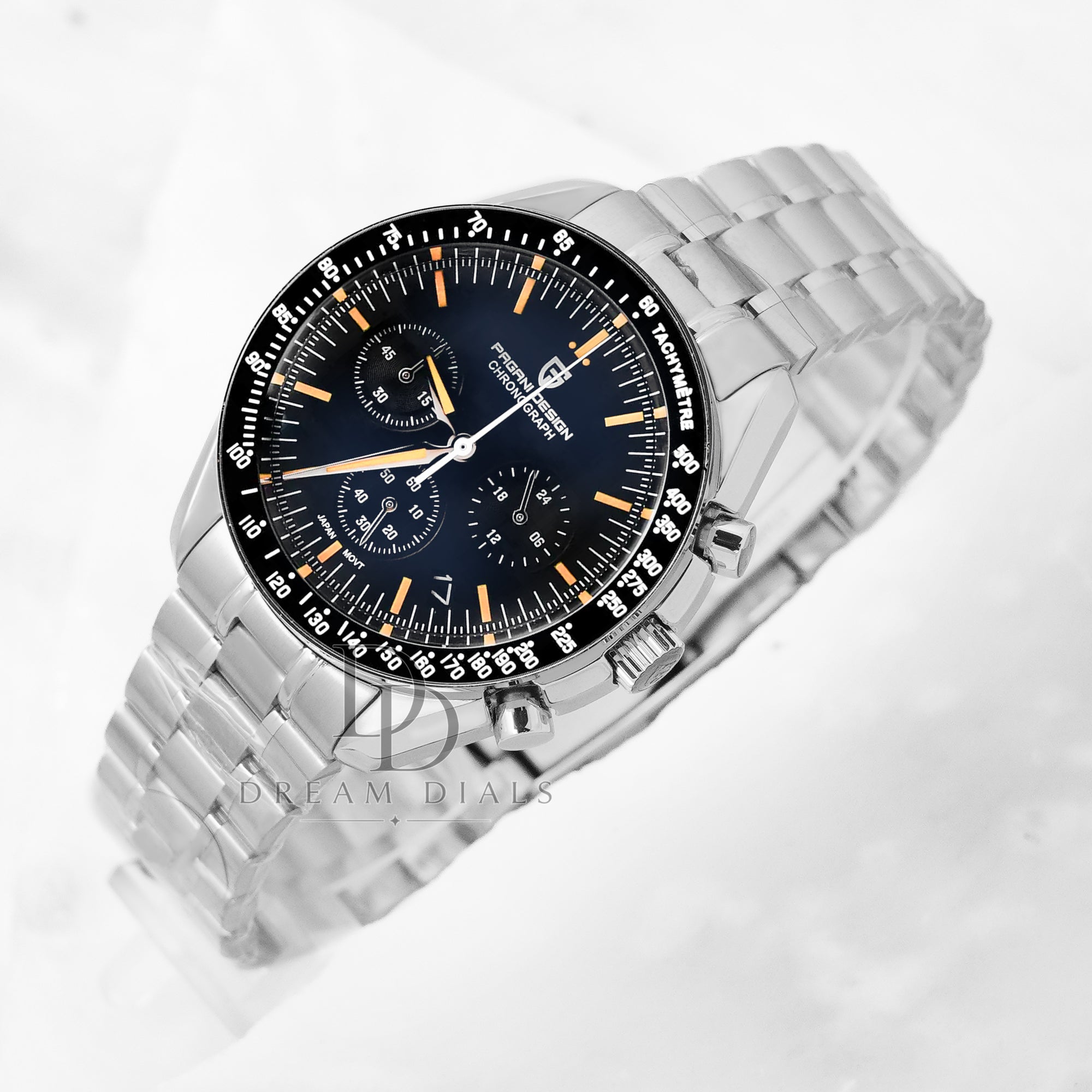 Pagani Design Men's Deep Blue Dial Chain Watch Chronograph | Pd-1701