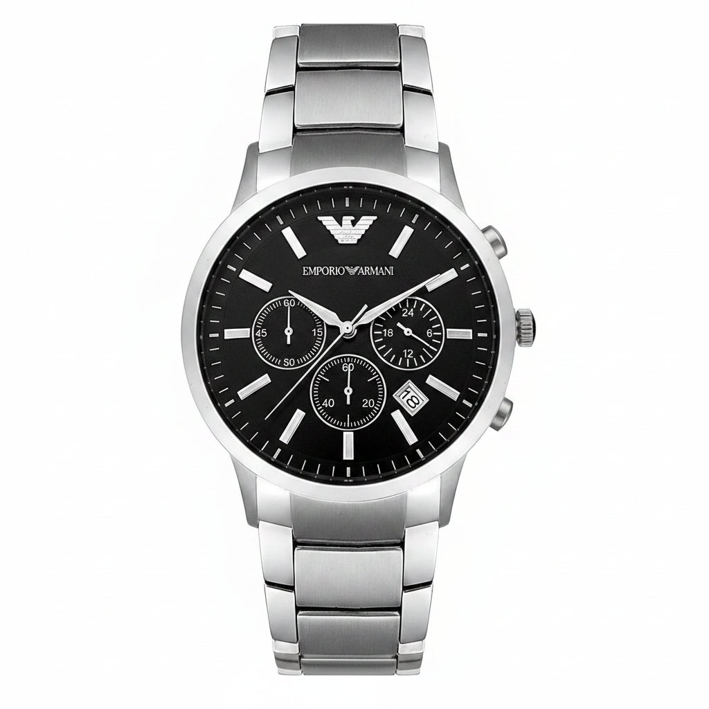 EMPORIO ARMANI Men's Watch AR-2434 Black Dial Chronograph