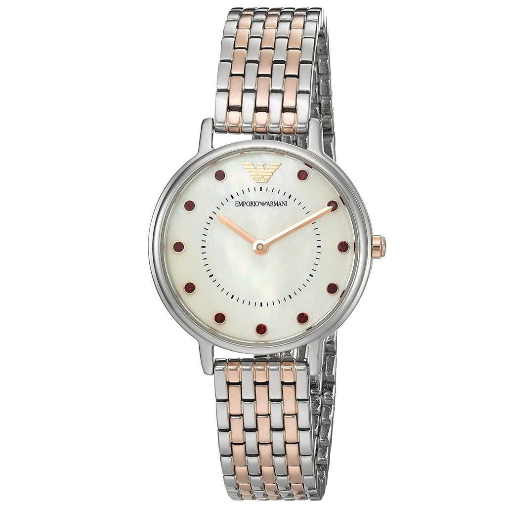 Emporio Armani Dress Two-tone Stainless Steel Mother Of Pearl Dial Quartz Watch for Ladies - AR2515