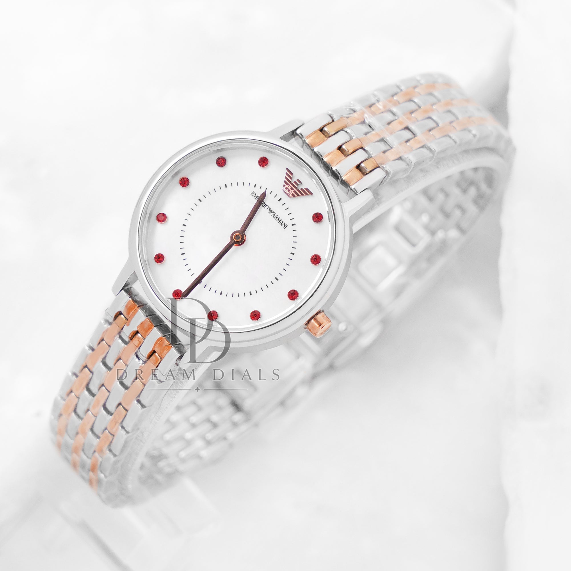 Emporio Armani Dress Two-tone Stainless Steel Mother Of Pearl Dial Quartz Watch for Ladies - AR2515