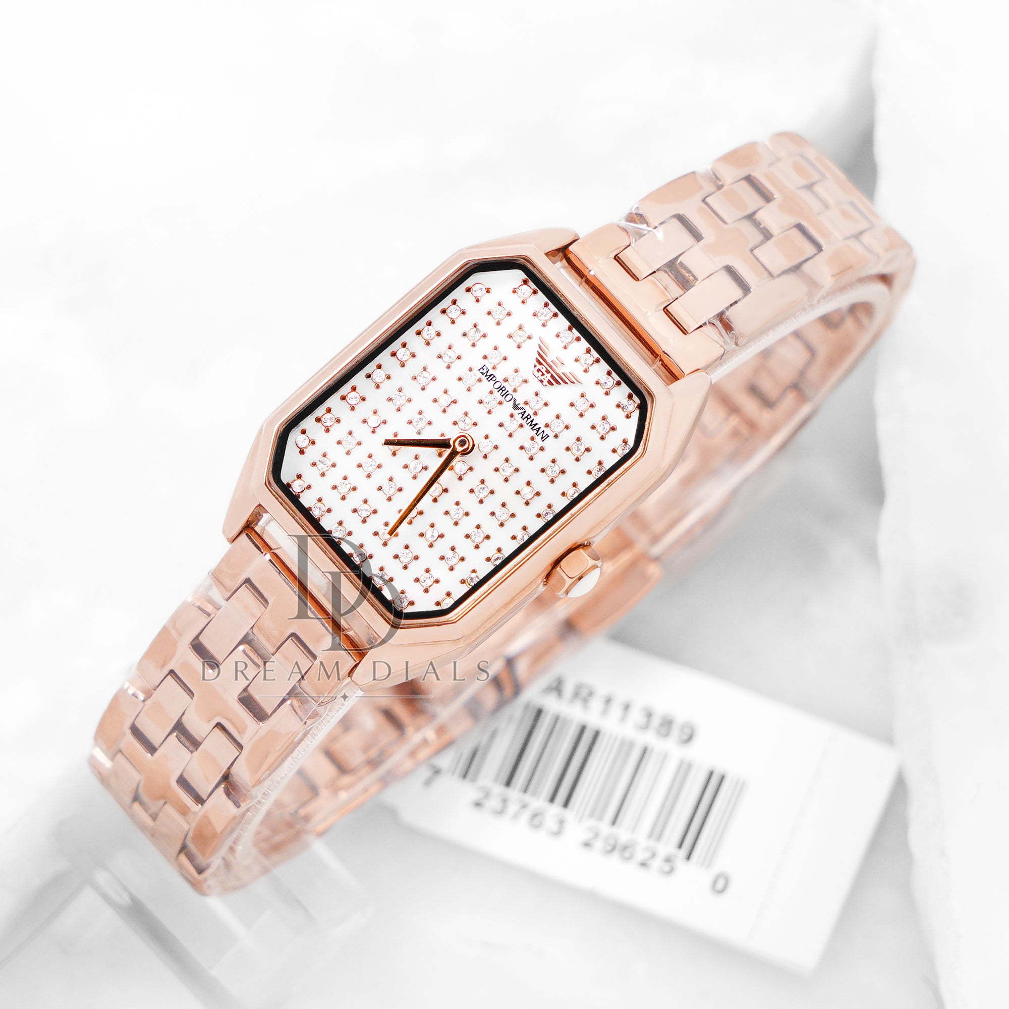 Emporio Armani Women’s Quartz Rose Gold Stainless Steel Mother of Pearl Dial 24mm Watch AR11389
