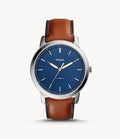 Fossil Men’s Quartz Brown Leather Strap Blue Dial 44mm Watch FS5304