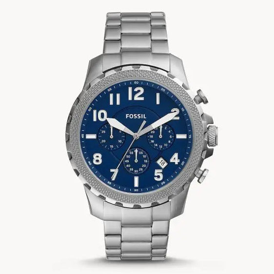 Fossil Men’s Chronograph Quartz Stainless Steel Blue Dial 46mm Watch FS5604