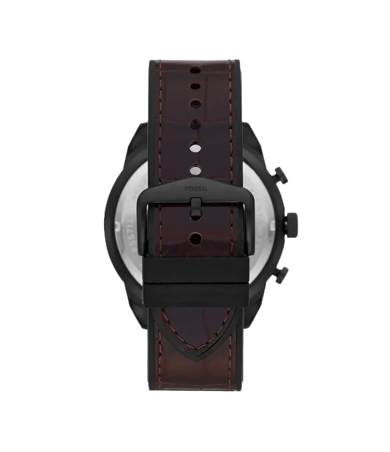 Fossil Men’s Chronograph Quartz Leather Strap Brown Dial 50mm Watch FS5713