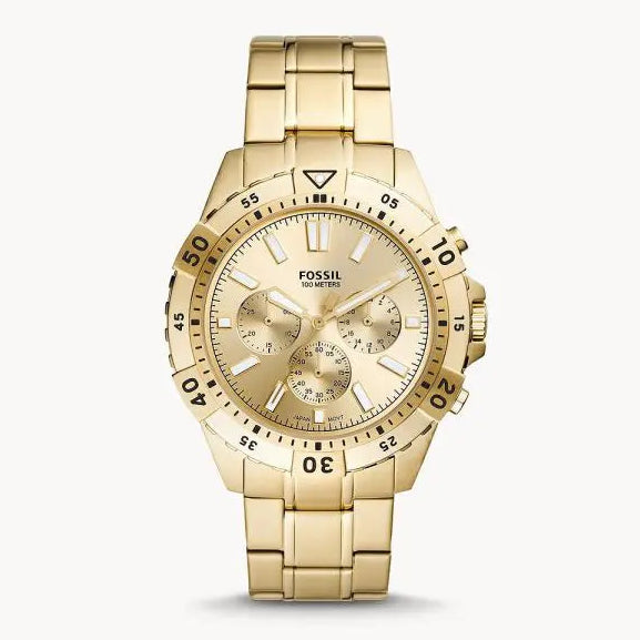 Fossil Men’s Chronograph Stainless Steel Gold Dial 44mm Watch FS5772