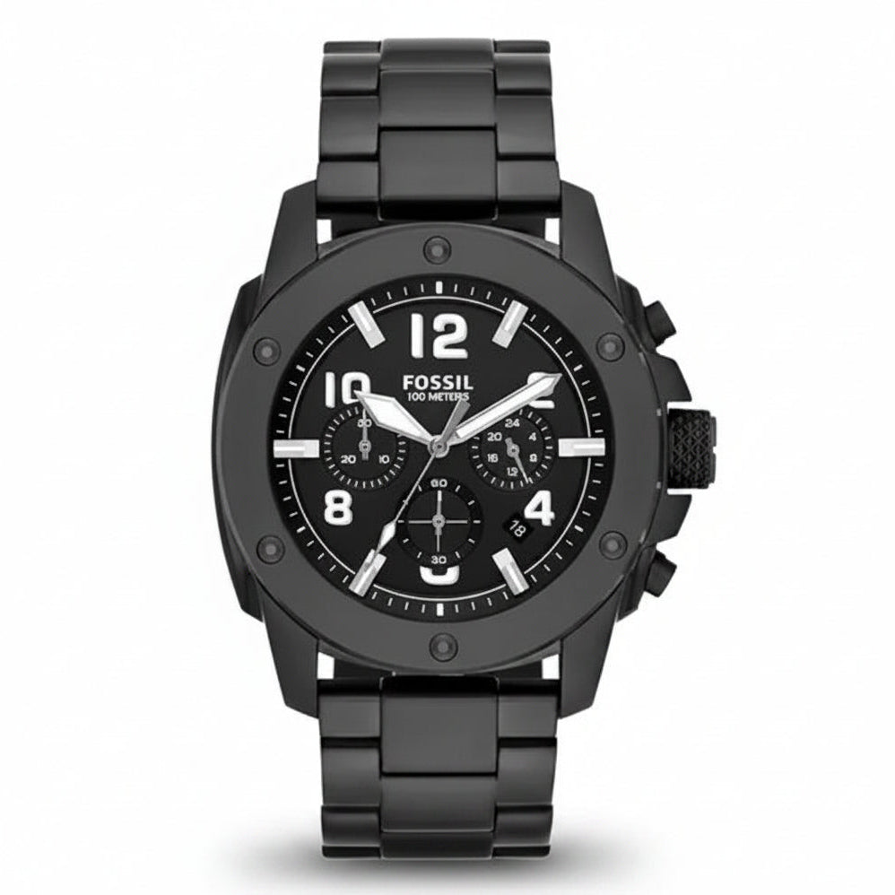 Fossil Men’s Quartz Black Stainless Steel Black Dial 45mm Watch FS4927