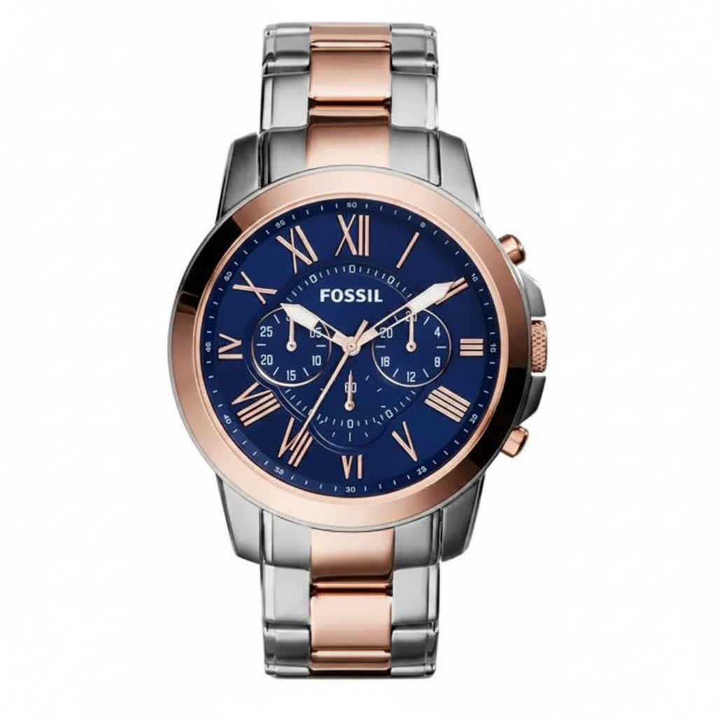 Fossil Men’s Chronograph Two-tone Stainless Steel Blue Dial 44mm Watch FS5024