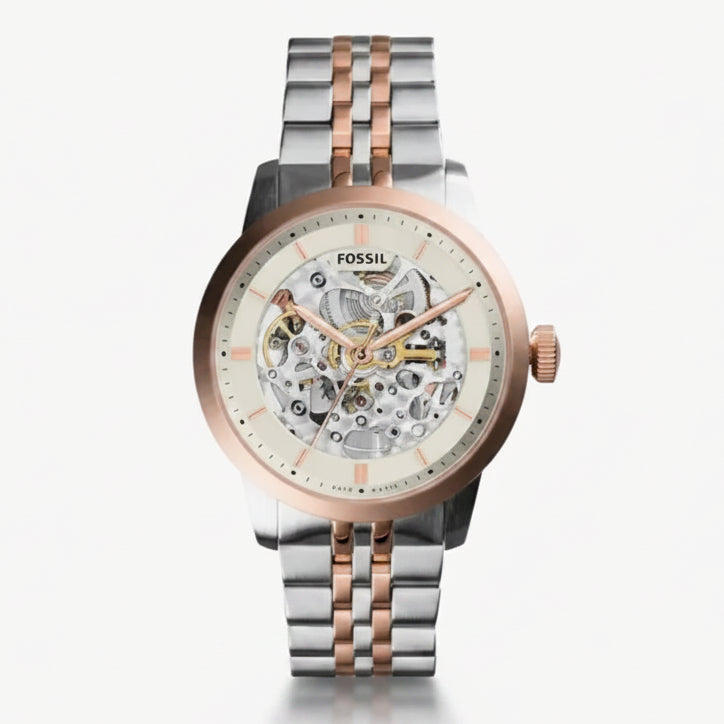 Fossil Men’s Automatic Stainless Steel Beige Dial 40mm Watch ME3075