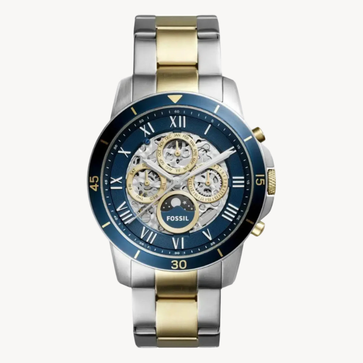 Fossil Men’s Automatic Stainless Steel Blue Dial 44mm Watch ME3141