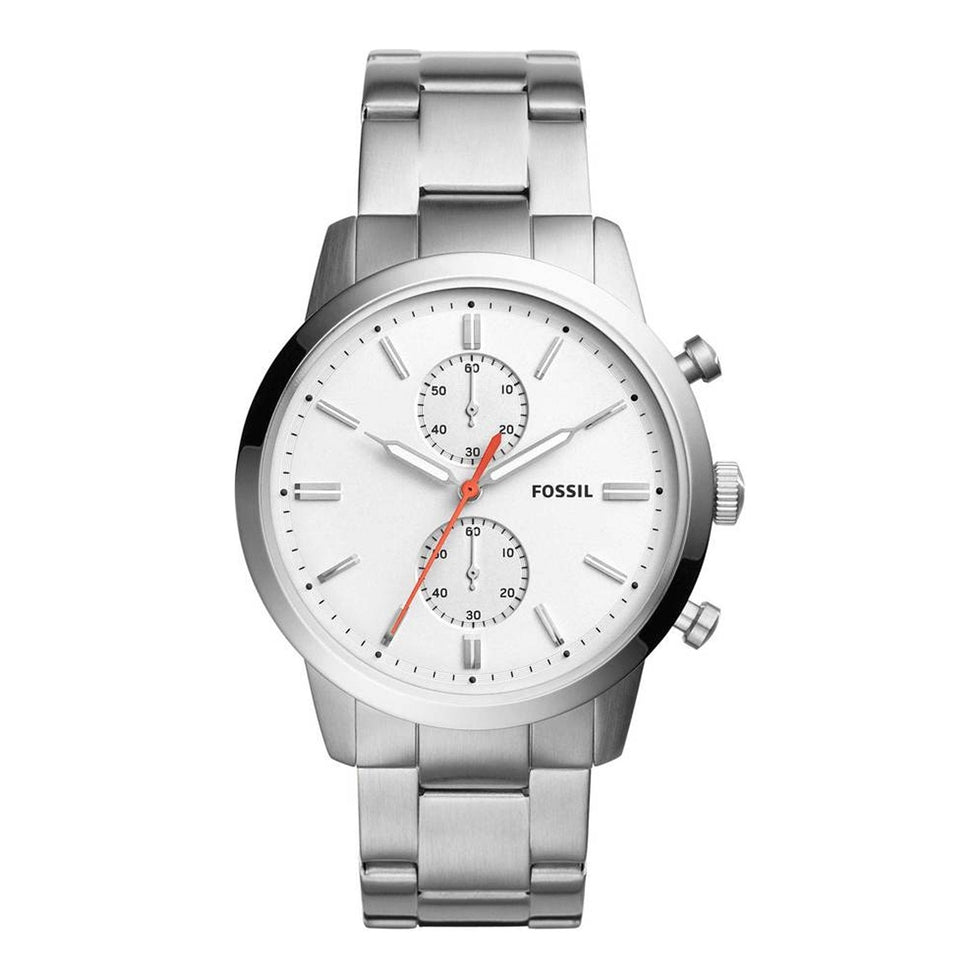 Fossil Men’s Quartz Stainless Steel White Dial 44mm Watch FS5346