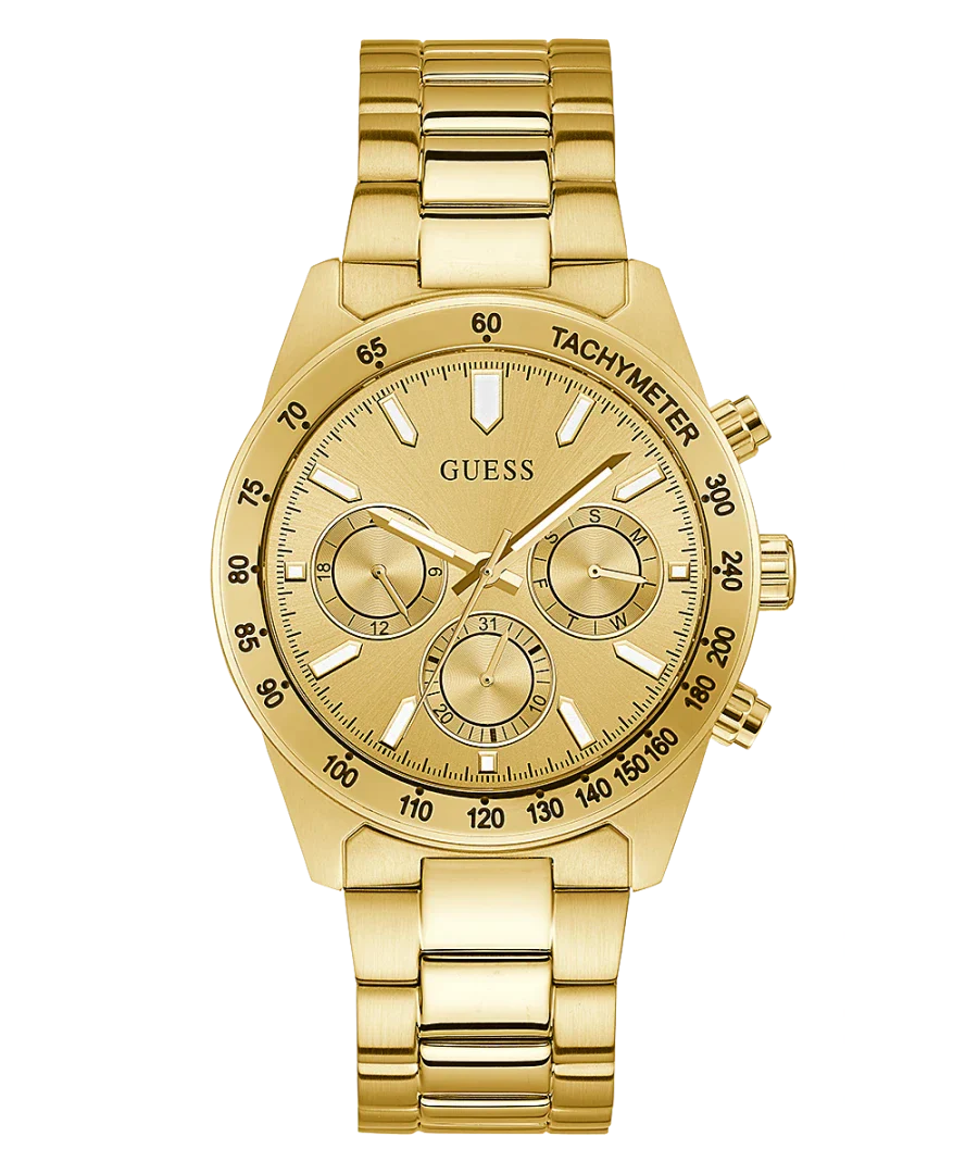 Guess Men’s Quartz Gold Stainless Steel Gold Dial 42mm Watch GW0329G3