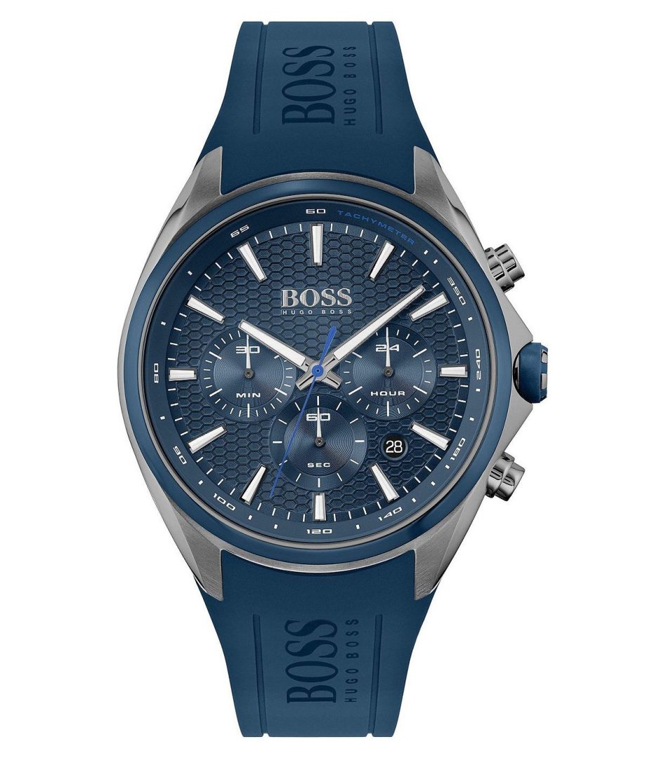 HUGO BOSS Sport Blue Silicone Strap Blue Dial Chronograph Quartz Watch for Gents - 1513856