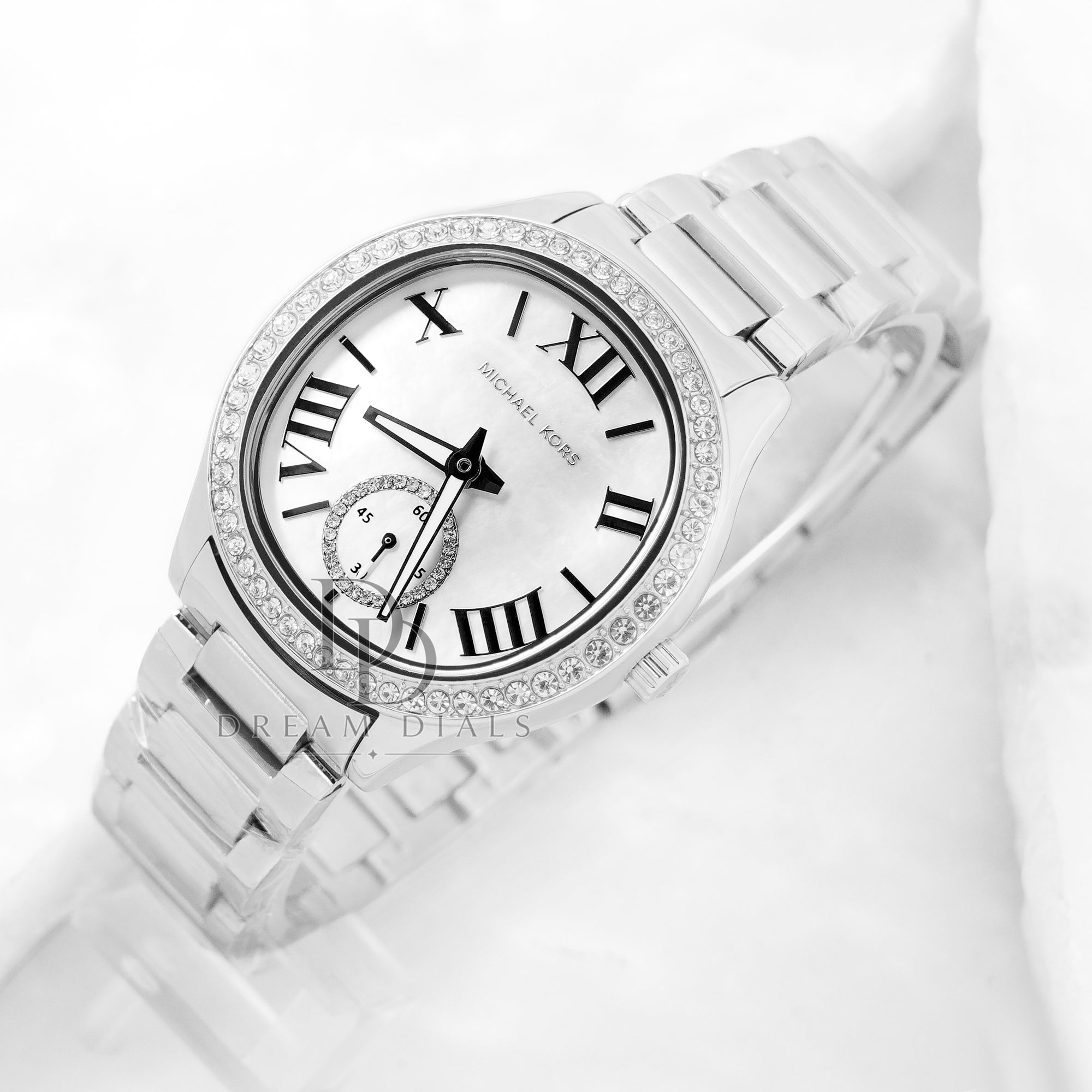 Michael Kors Sage Silver Stainless Steel Mother Of Pearl Dial Quartz Watch for Ladies - MK4807

